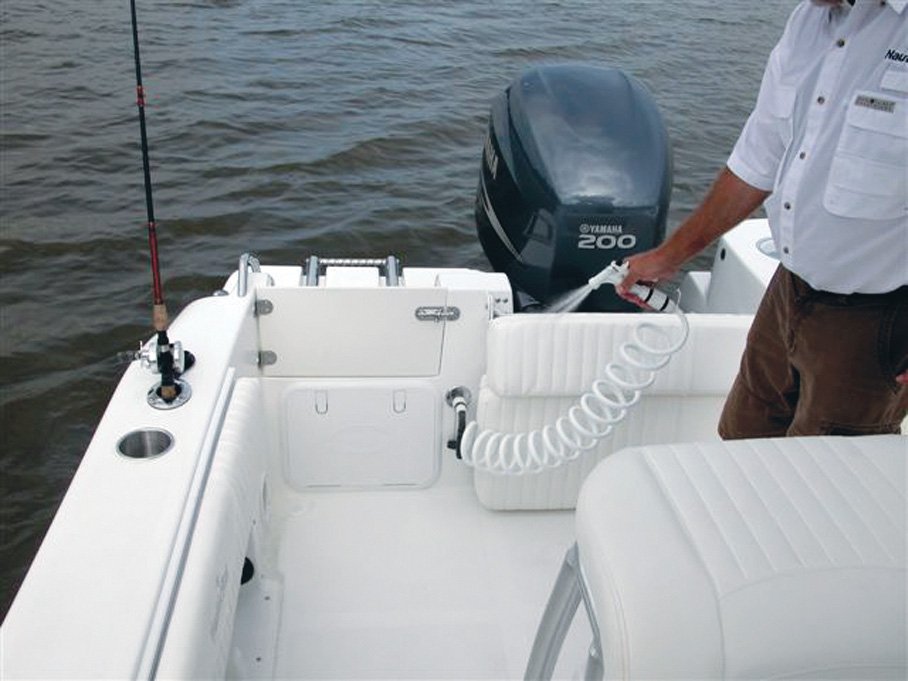 The definition of an outboard motor is a detachable engine mounted on outboard brackets on the stern of your boat.  This configuration will have only one single engine.