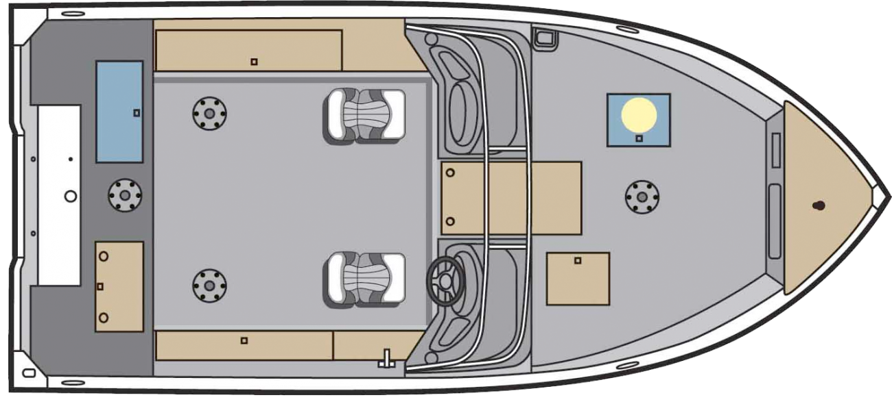 Small lightweight and, durable boats made of aluminum are most often used for freshwater fishing. They are generally very simple craft, featuring riveted or welded aluminum hulls and bench seating.