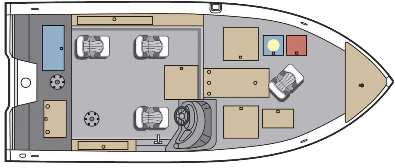 Small lightweight and, durable boats made of aluminum are most often used for freshwater fishing. They are generally very simple craft, featuring riveted or welded aluminum hulls and bench seating.