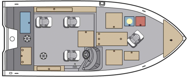 Small lightweight and, durable boats made of aluminum are most often used for freshwater fishing. They are generally very simple craft, featuring riveted or welded aluminum hulls and bench seating.