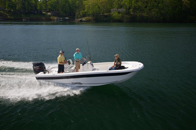 Center console is an open hull boat where the console of the boat is in the center. The boat deck surrounds the console so that a person can walk all around the boat from stern to bow with ease. Most center consoles are powered by outboard motors.