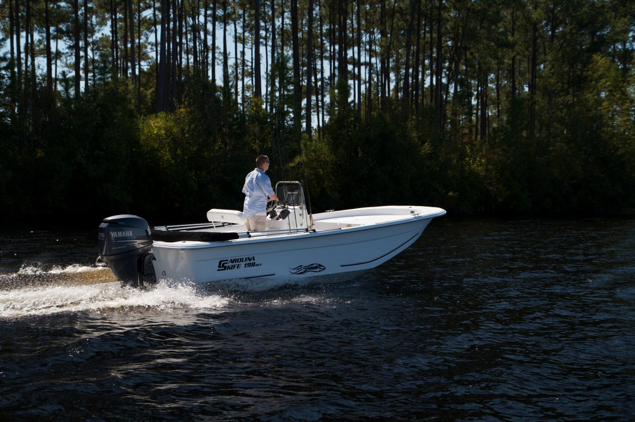 Center console is an open hull boat where the console of the boat is in the center. The boat deck surrounds the console so that a person can walk all around the boat from stern to bow with ease. Most center consoles are powered by outboard motors.