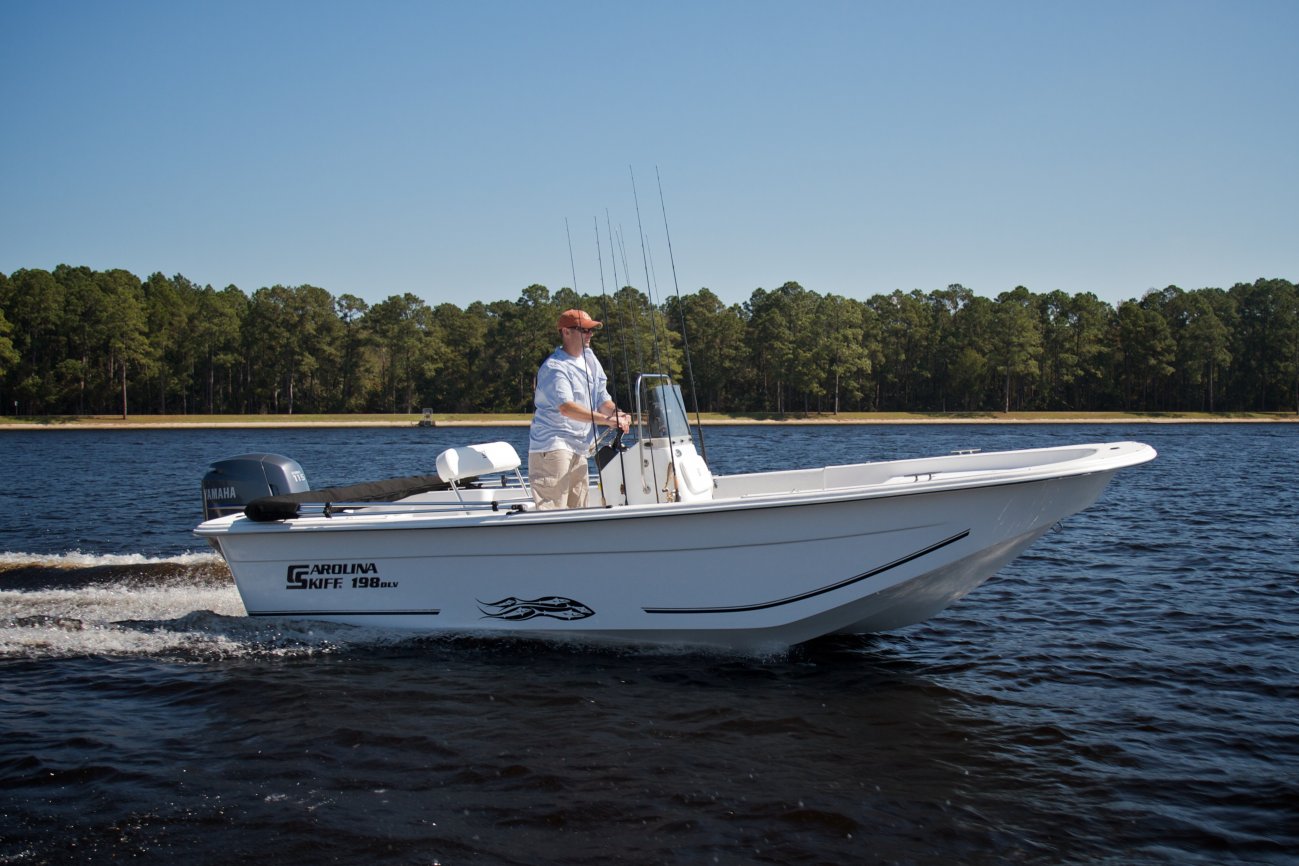 Center console is an open hull boat where the console of the boat is in the center. The boat deck surrounds the console so that a person can walk all around the boat from stern to bow with ease. Most center consoles are powered by outboard motors.