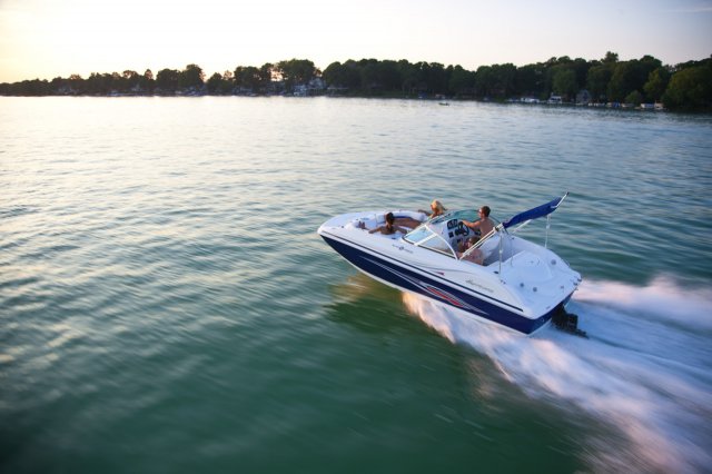 Glass fibers either loose or woven, reinforced with resin and used in the construction of many boats.