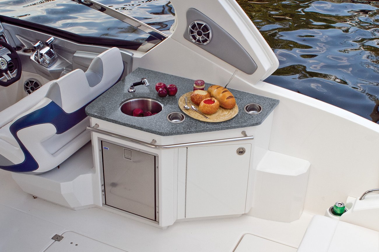 A stern drive is called an Inboard/Outboard, reflecting its design. It is designed so that its engine is inside and enclosed by the boat, while the propulsion system (out drive) is outside of the boat. The twin will  have two engines and drives.