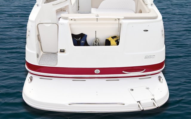 A stern drive is called an Inboard/Outboard, reflecting its design. It is designed so that its engine is inside and enclosed by the boat, while the propulsion system (out drive) is outside of the boat. The twin will  have two engines and drives.