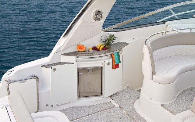 A stern drive is called an Inboard/Outboard, reflecting its design. It is designed so that its engine is inside and enclosed by the boat, while the propulsion system (out drive) is outside of the boat. The twin will  have two engines and drives.