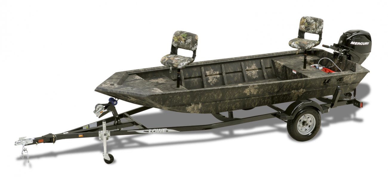 A Jon boat is a flat-bottomed boat made of aluminum or wood with one, two, or three bench seats. They are particularly useful for hunting due to the greater level of stability as compared with a V-hull boat. They are also quite suitable for fishing.